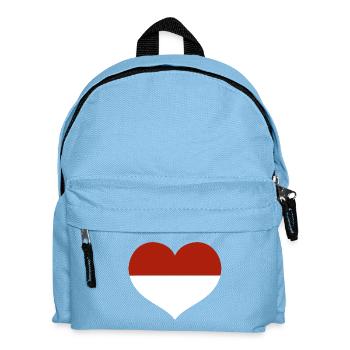 Flaggenherz von Monaco - Kinder Rucksack - Hellblau - Vorne
