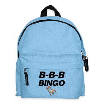 B-B-B-BINGO TREND, VIRAL FUN, MEME SCHULE STUHL 🪑 - Kinder Rucksack - Hellblau - Vorne