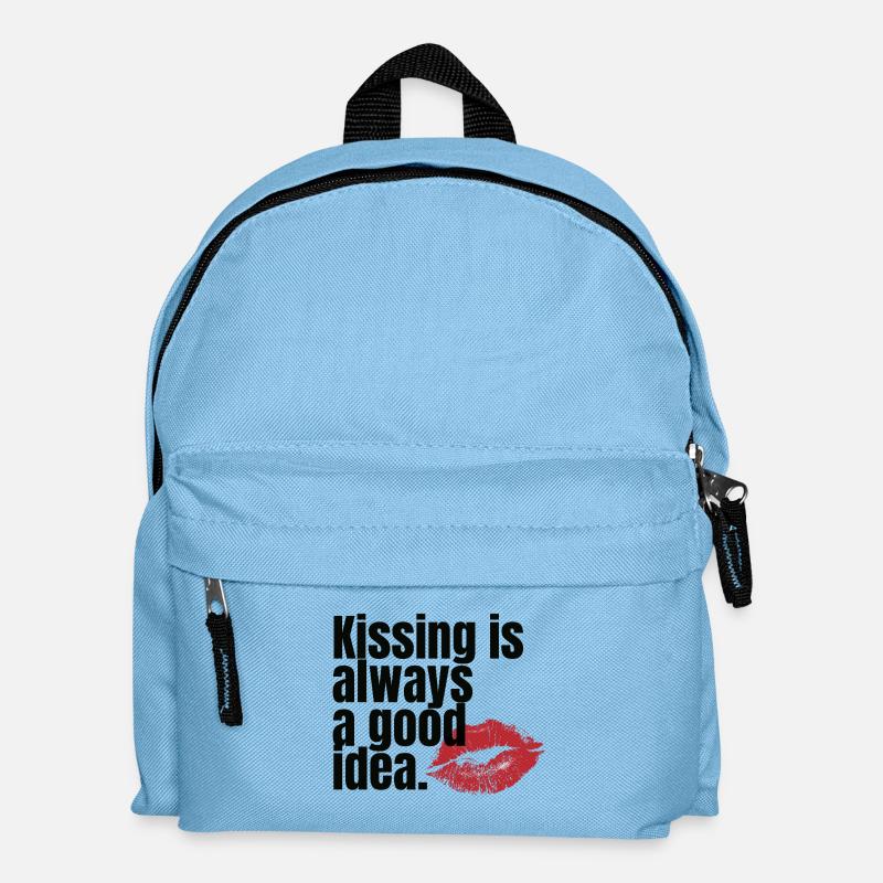 Kissing Is Always a Good Idea - Kids' Backpack - light blue