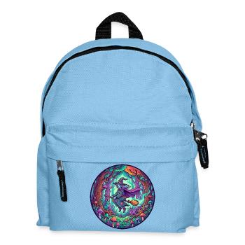 Sorcière sur balai volant Motif fantastique en bois de sorcière - Sac à dos Enfant - bleu clair - Devant