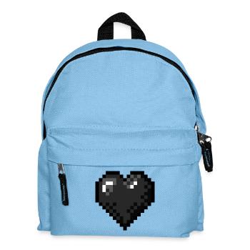 Cœur noir rétro pixel art - Sac à dos Enfant - bleu clair - Devant