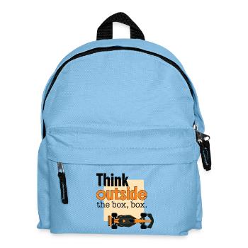Denken Sie an Formel-Car-Rennen außerhalb der Boxen - Kinder Rucksack - Hellblau - Vorne
