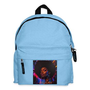 Delilah Neon Afro-Porträt - Kinder Rucksack - Hellblau - Vorne