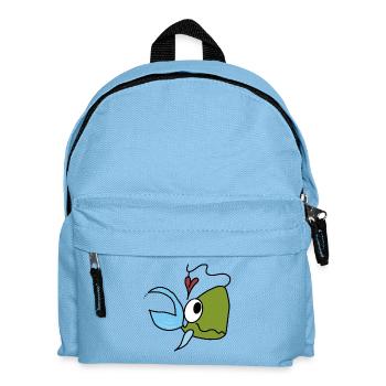 Sea Friend Fish Heart Cartoon - Kids' Backpack - light blue - Front