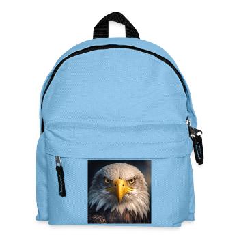 Adler in Nahaufnahme: Golden Gaze - Kinder Rucksack - Hellblau - Vorne