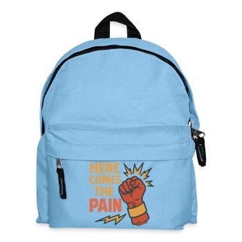 Faust with Here Comes The Pain lettering - Kids' Backpack - light blue - Front