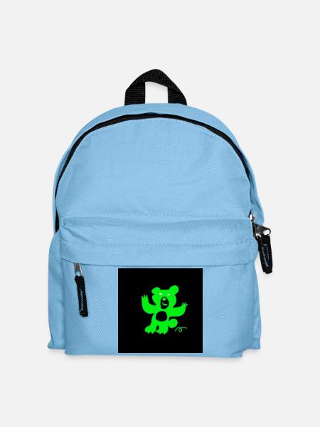 BÄR. KUNST. NACHRICHT. ZITATE. ZITATE. HUMOR. - Kinder Rucksack - Hellblau