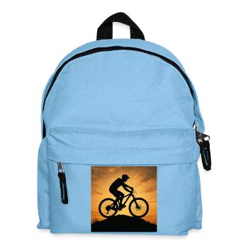 Sunset Mountain Bike Silhouette - Kids' Backpack - light blue - Front