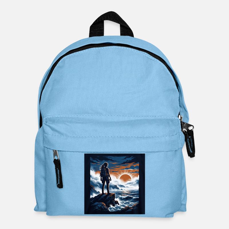 Sunset on the cliff edge - Kids' Backpack - light blue