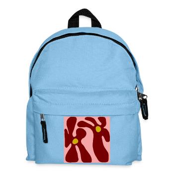 Rote Blumen Minimalistisches Design - Kinder Rucksack - Hellblau - Vorne