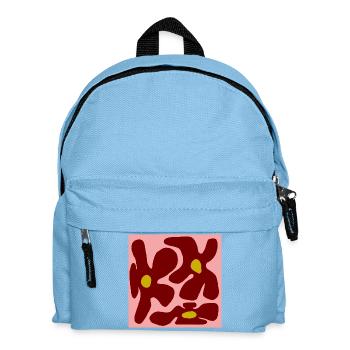 Rote Blumen Organisches Design -V2 - Kinder Rucksack - Hellblau - Vorne