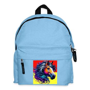 Pferd - Kinder Rucksack - Hellblau - Vorne