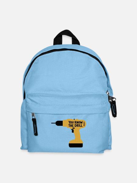 Du kennst The Drill Funny Handwerkerwerkzeug Wortspieldesign - Kinder Rucksack - Hellblau