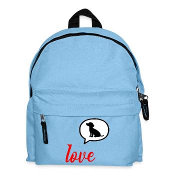 Chien de la déclaration d’amour - Sac à dos Enfant - bleu clair - Devant