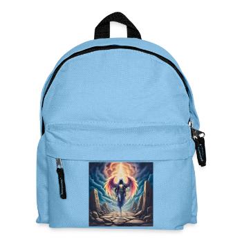 Geflügelter Krieger, Engel des Lichts - Kinder Rucksack - Hellblau - Vorne