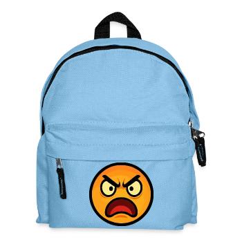 Émoticône en colère sur Flames Orange - Sac à dos Enfant - bleu clair - Devant