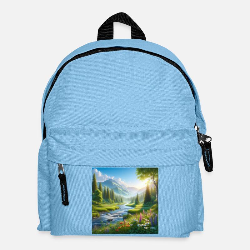 Fjälldalens Frühlingsblumenfluss - Kinder Rucksack - Hellblau