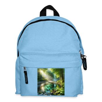 Sunshine in a forest stream - Kids' Backpack - light blue - Front