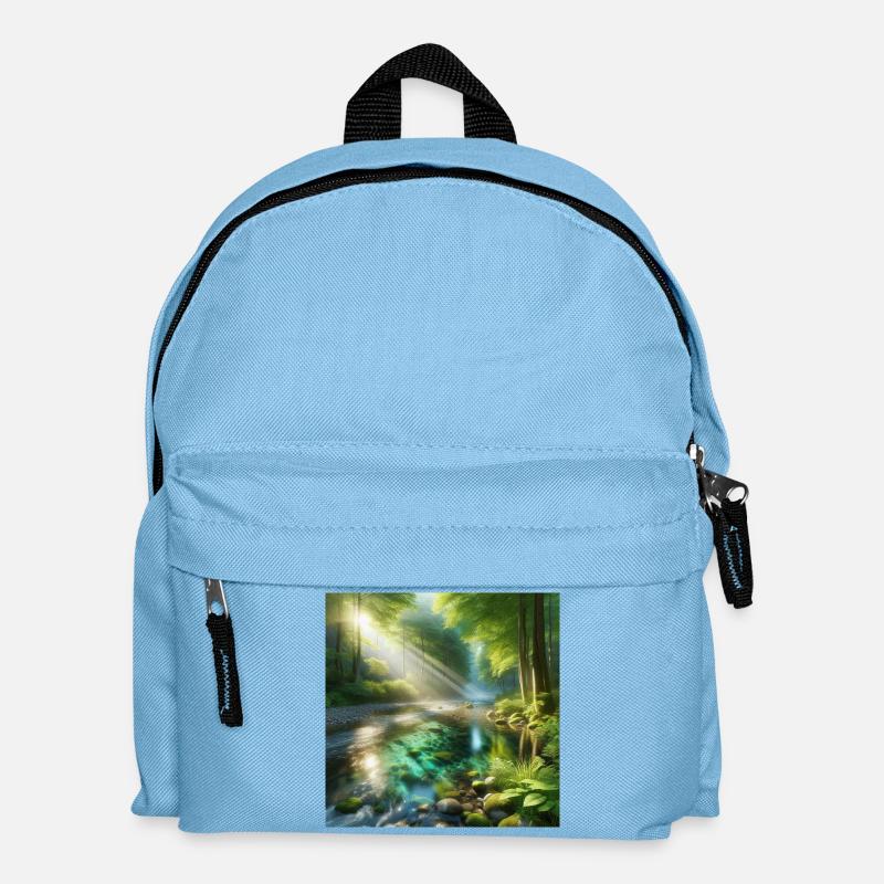 Sonnenschein in einem Waldbach - Kinder Rucksack - Hellblau