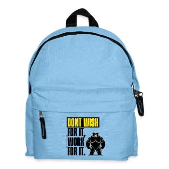 Don't Wish For It – Work For It Motivation - Kids' Backpack - light blue - Front