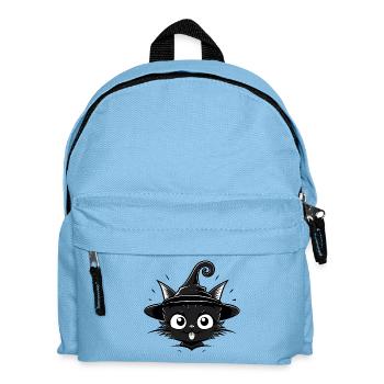 Black Cat Sorceress with Witch Hat - Cat - Kids' Backpack - light blue - Front