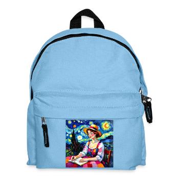 Nocturnal patchwork font - Kids' Backpack - light blue - Front