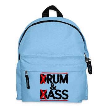 Drum & Bass / Rum & Ass Drummer Band Musik - Kinder Rucksack - Hellblau - Vorne