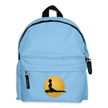 Pigeon Pose Yoga Silhouette Golden Sun - Kids' Backpack - light blue - Front