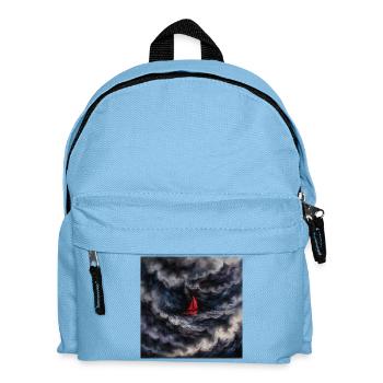 Rotes Segel im Sturm - Kinder Rucksack - Hellblau - Vorne