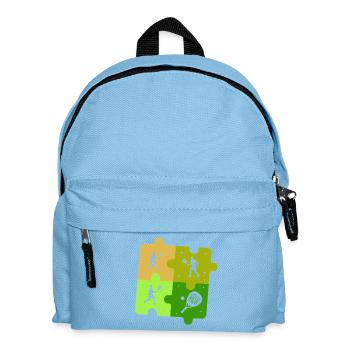 Padel Tennis Puzzle Sportler Outfit - Kinder Rucksack - Hellblau - Vorne