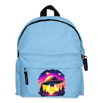 OVNI au néon sur une forêt de néons - Sac à dos Enfant - bleu clair - Devant