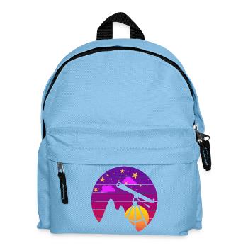 Retro Astronomy Telescope Sunset - Kids' Backpack - light blue - Front