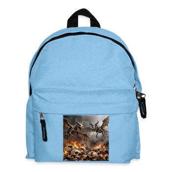Dragons Squelettes en Flammes - Sac à dos Enfant - bleu clair - Devant