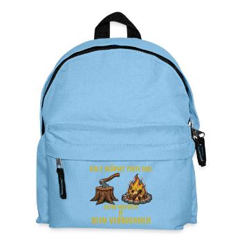 Holz: Machen & Brennen - Kinder Rucksack - Hellblau - Vorne