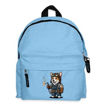 Corgi Soudeur Steampunk Mécanicien Industriel - Sac à dos Enfant - bleu clair - Devant