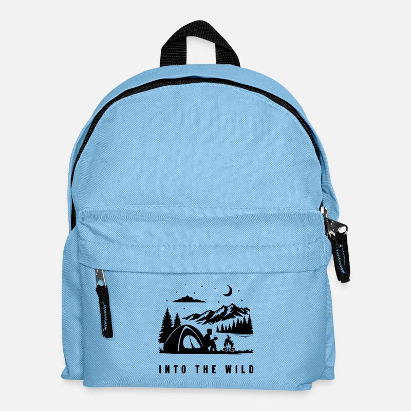 Night Minimal Black Print - Kids' Backpack - light blue