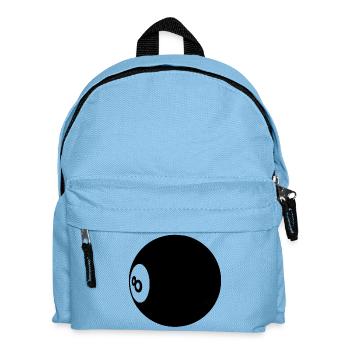 Billiard Ball Number 8 Pool - Illustration - Kids' Backpack - light blue - Front
