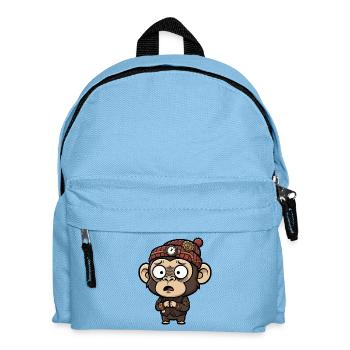 Affen-Erfinder Steampunk-Uhrhut - Kinder Rucksack - Hellblau - Vorne