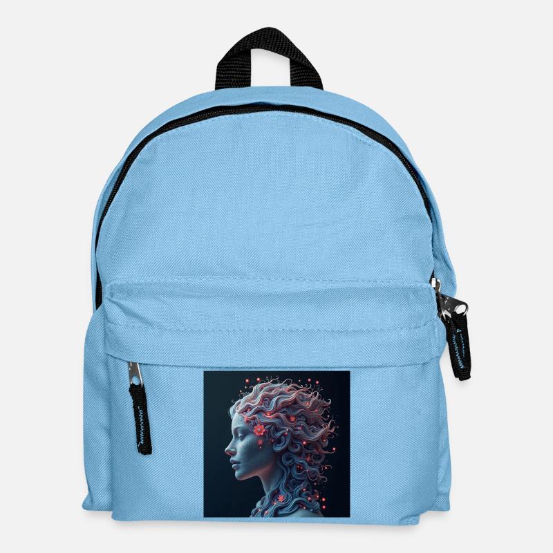 Verspielte weibliche Kunst - Kinder Rucksack - Hellblau