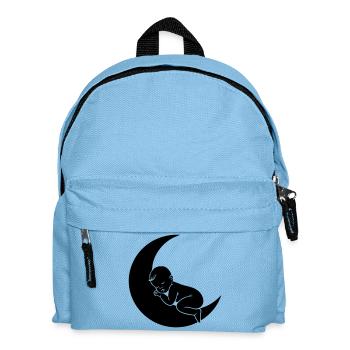 Bébé sur la Lune – Silhouette douce du sommeil - Sac à dos Enfant - bleu clair - Devant