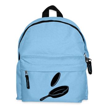 Pancake Flip Skillet Silhouette - Kids' Backpack - light blue - Front