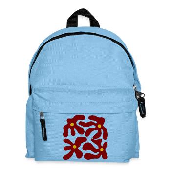 Rote Blumen Organisches transparentes Design -V3 - Kinder Rucksack - Hellblau - Vorne
