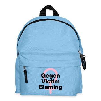 GEGEN VICTIM BLAMING – JETZT! ♀ FEMALE POWER GIRLS - Kinder Rucksack - Hellblau - Vorne
