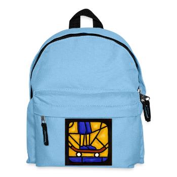Stained Glass Skateboarder Graphic - Kids' Backpack - light blue - Front