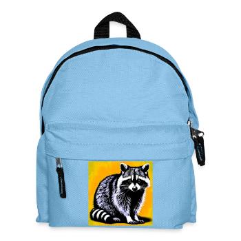 Waschbär - Kinder Rucksack - Hellblau - Vorne
