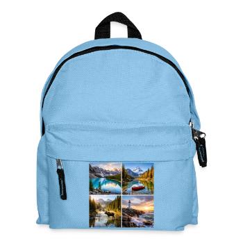 Collage des paysages naturels alpins - Sac à dos Enfant - bleu clair - Devant
