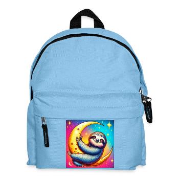 Sloth sleeps on the Moon - Kids' Backpack - light blue - Front