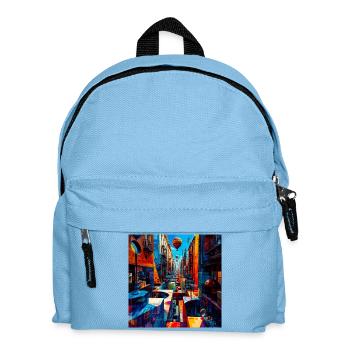 Buntes Straßenlabyrinth mit Luftballons - Kinder Rucksack - Hellblau - Vorne