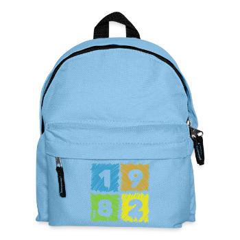 44. Geburtstag Farbige Patches since 05/1982 - Kinder Rucksack - Hellblau - Vorne