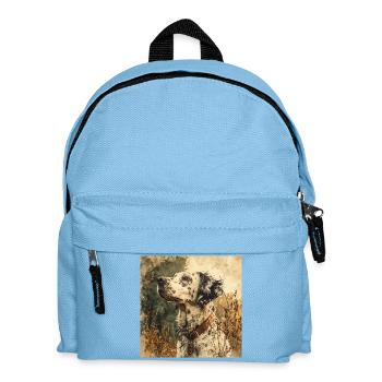 Dalmatiner Portrait im Vintage-Öl-Look - Kinder Rucksack - Hellblau - Vorne